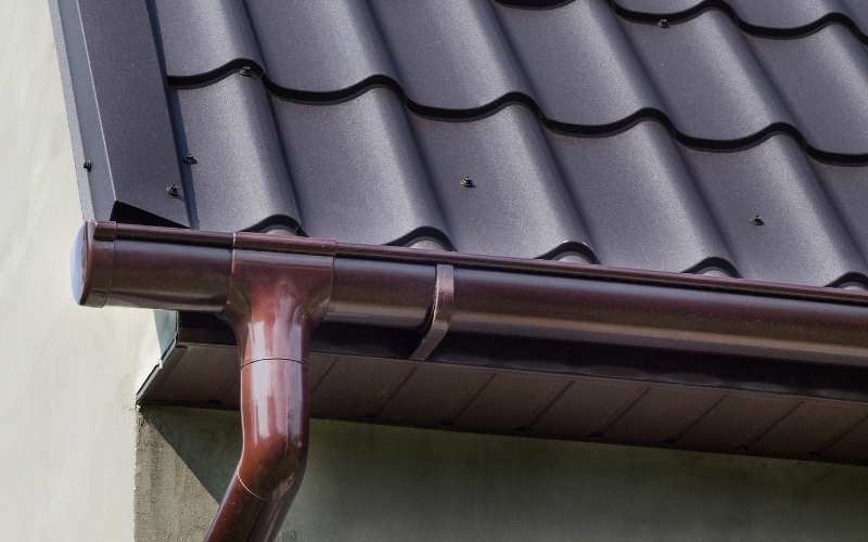 aluminum gutter installed on residential house